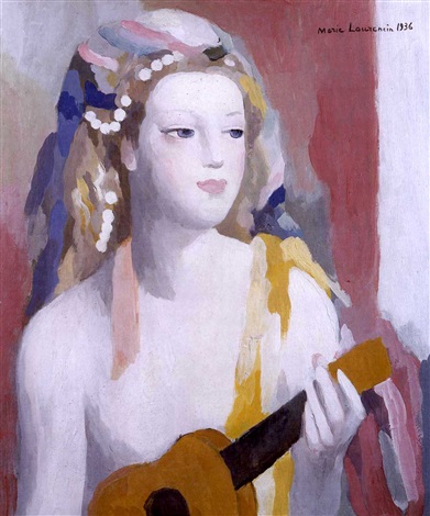 PORTRAIT DE JEUNE FILLE A LA GUITARE by Marie Laurencin on artnet