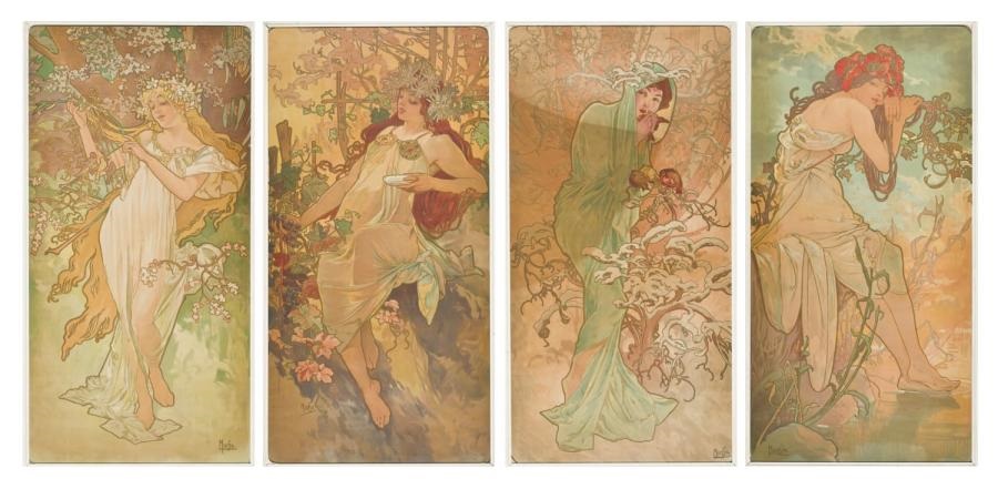 Les quatre saisons 4 works by Alphonse Mucha on artnet