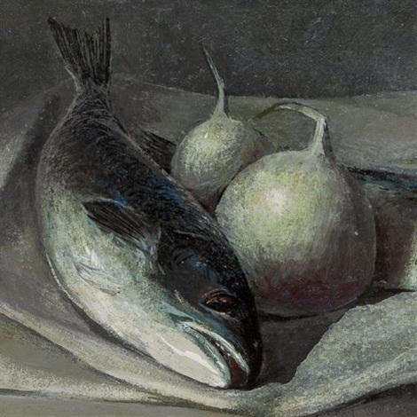 Still Life with Fish and Turnips by Frank Brown on artnet