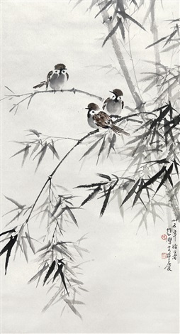 竹雀圖出版徐悲鴻作品集P472 by Xu Beihong on artnet