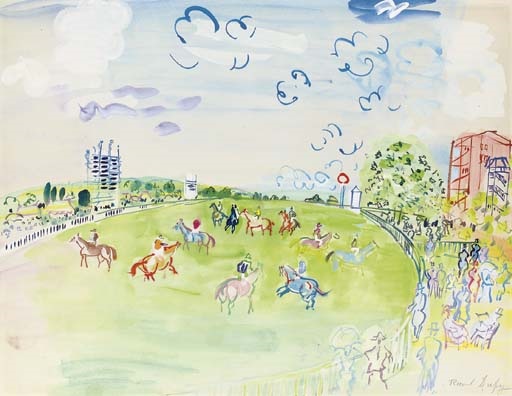 ラウル・デュフィ　LE CHAMP DE COURSES A ASCOT Le Champ de courses à Ascot by Raoul Dufy on artnet