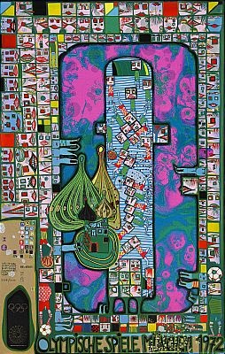 Olympische Spiele München 1972 poster by Friedensreich Hundertwasser on ...