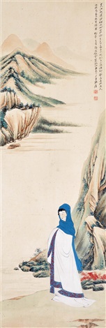 張大千紈扇仕女| Zhang Daqian, Lady Holding a Fan | Fine
