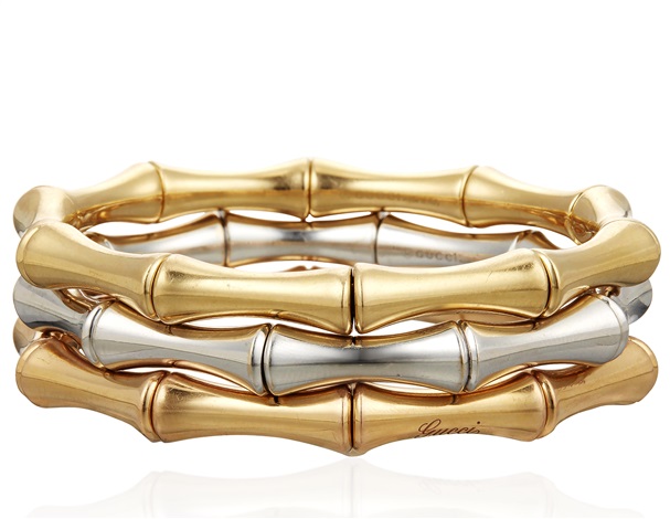 THREE GUCCI BAMBOO GOLD BRACELETS by Gucci Co. on artnet