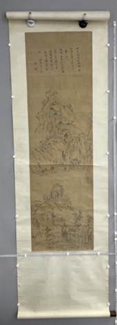 中国近代画家天石の絵 題天石池壁圖by Zou Zhilin on artnet