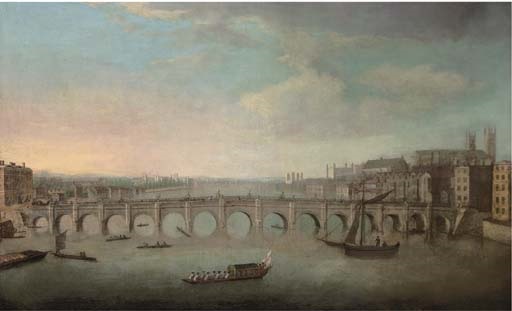 View of the Thames, with Westminster Bridge from the north by Canaletto ...