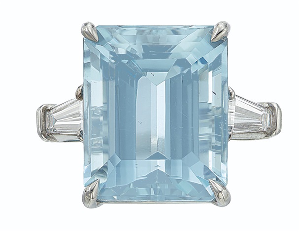 Cartier 18k White Gold Aquamarine Ring at 1stDibs | cartier tank ring  aquamarine, cartier aquamarine ring