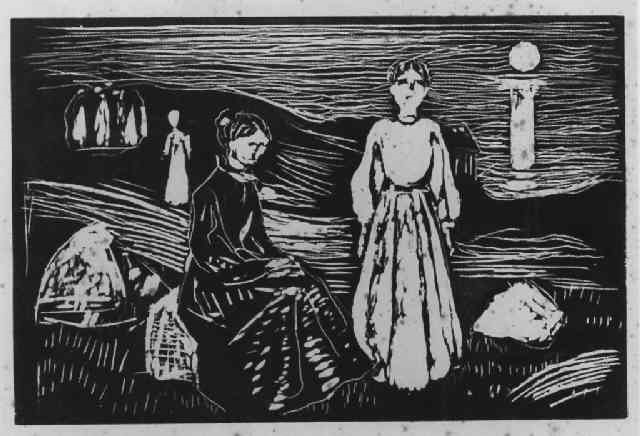 Frauen am Meeresstrand in der Sommernacht by Edvard Munch on artnet