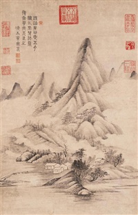 明治期大国山水風景図六角型鉄瓶 Huang Zongyan | Artnet