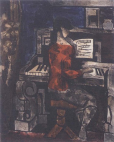 La femme au piano by Jacques Villon on