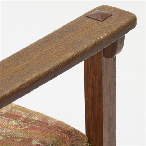 Ebon-Oak inlaid rocking chair by Charles P. Limbert Co on artnet