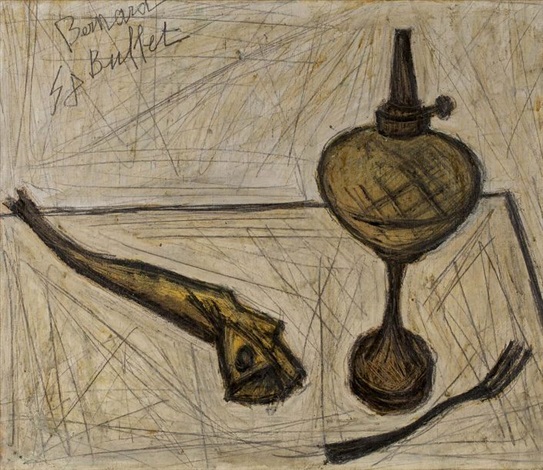 ベルナール・ビュッフェ「Nature morte a la lampe」