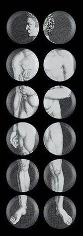 Piero Fornasetti Full Set of 24 Adam and Eve Plates