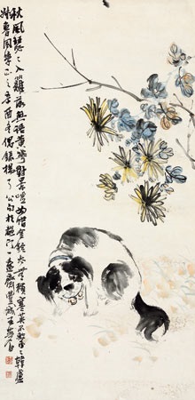 秋瞑菊　色紙画 秋瞑菊　色紙画
