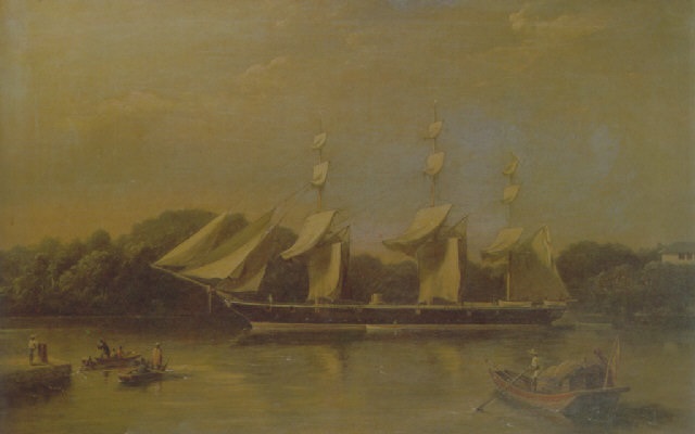 HMS Rinaldo, New Harbour, Singapore, May 1869 by Richard Brydges ...