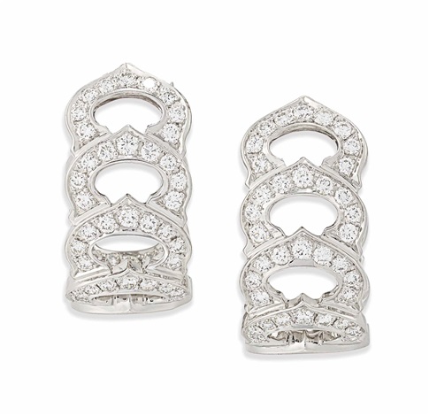 Cartier C de Cartier 18K Tri Gold Diamond Earrings sold at auction on 10th  January | Bidsquare