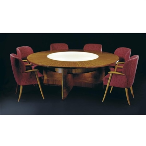 Illuminated Dining Table And Set Of Twelve Chairs From The