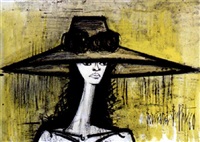ベルナール・ビュッフェ、「Femme au grand chapeau」