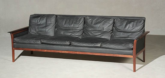 hans olsen leather sofa
