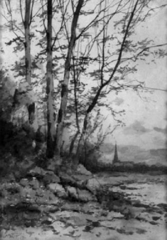 Autumn landscape with distant village by Julian Walbridge Rix on artnet