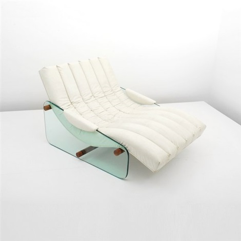 Glass chaise lounge chair Manner of Fabio Lenci by Craft