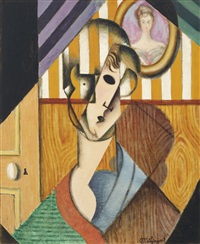 Jean Metzinger、Joueur de cartes、希少画集より Jean Metzinger、Joueur de cartes、希少画集より