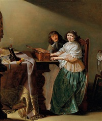 Two figures at a clavichord