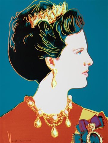 Queen Margrethe II of Denmark by Andy Warhol on