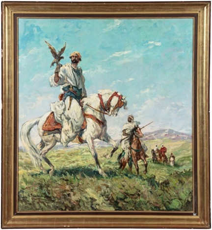 Tapisserie représentant chasse au faucon | Selency