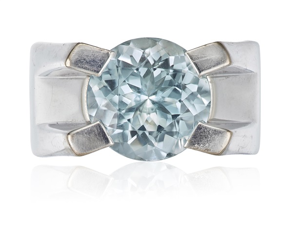 Cartier Tank Ring with Aquamarine - Rings - Jewellery