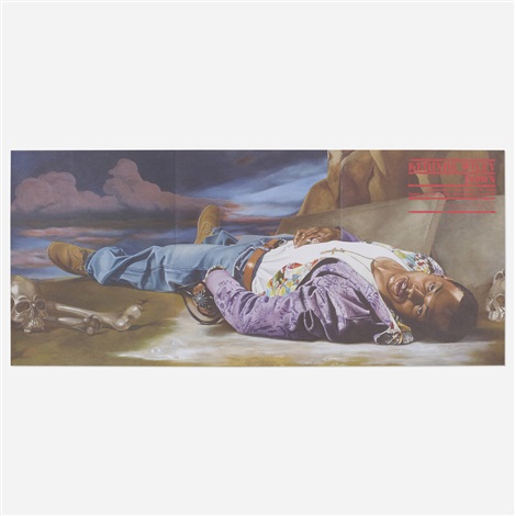 Kehinde Wiley, Down exhibition poster and collection of six books