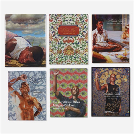 Kehinde Wiley, Down exhibition poster and collection of six books