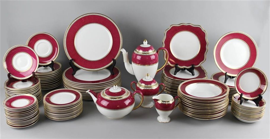 WEDGWOOD ULANDER POWDER RUBY DINNER SERVICE by Wedgwood & Co. on  