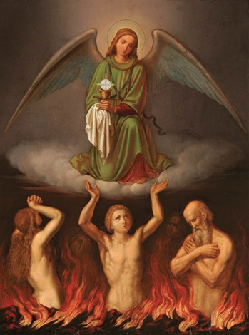 Rien de souillé n'entrera au Ciel ! Tout sur le Purgatoire... - Page 2 Josef-von-f%C3%BChrich-the-eucharist-comforting-the-souls-in-purgatory