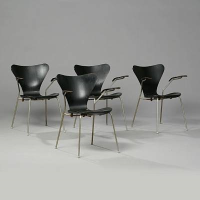 Syveren armchairs set of 4 by Arne Jacobsen on artnet