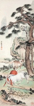 马晋三骏图立轴by Ma Jin on artnet