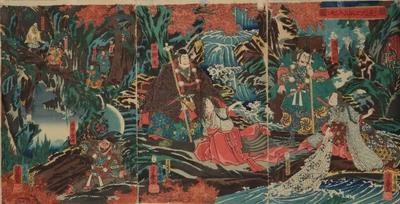 大谷一良　新雪の山　額なし Yorimitsu Oeyama-iri no zu, by Ochiai Yoshiiku on artnet