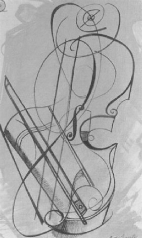 Abstract cello by Roy de Maistre on artnet