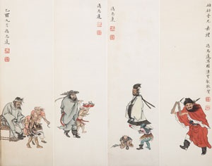 1890  時代物 人物 鍾馗 小鬼 怪獸 古美術 置物 1890 時代物 人物 鍾馗 小鬼 怪獸 古美術 置物 - メルカリ