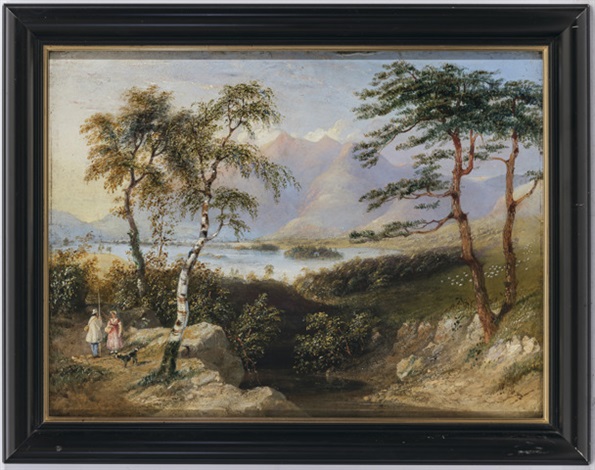 Seascape with figures by Copley Fielding on