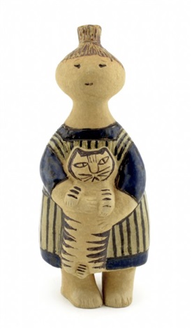 Stina med katt by Lisa Larson on artnet