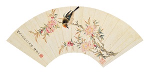 花咲鳥（青） | katazome&batik KAMON