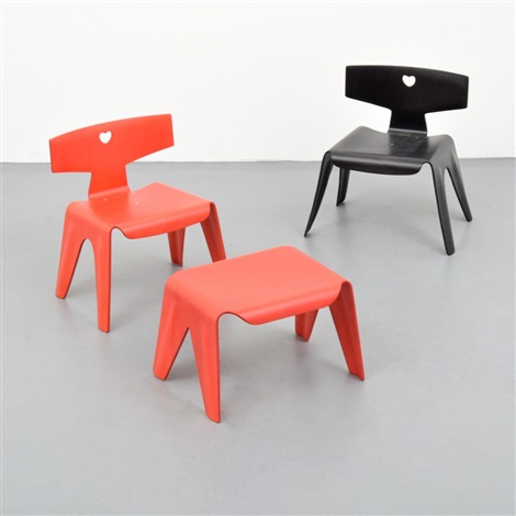 Charles Ray Eames Childrens Chairs Stool 3 Pcs by Charles and Ray