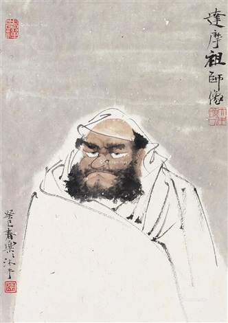 人物圖 达摩 达摩祖师像镜心设色纸本by Xu Lele on artnet