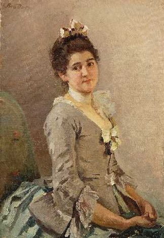 Portrait einer jungen Dame by Joseph Watter on