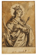 Die Hl Katharina Von Alexandrien In Halbfigur By Abraham Van