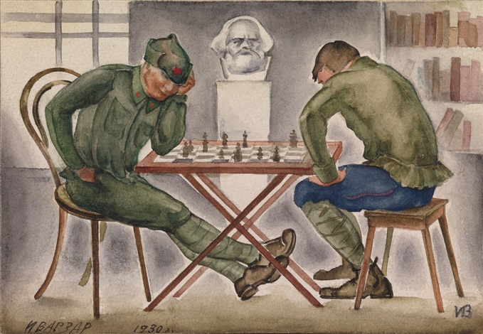 Studies for Postcards Komsomol Girls, In a Recreation Room and Cultural  Work in a Village 3 works by Irina Varzar on artnet