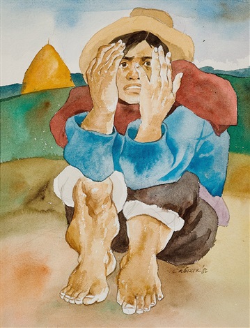 Man hiding face 隱藏臉的男人 by Benedicto Cabrera on artnet