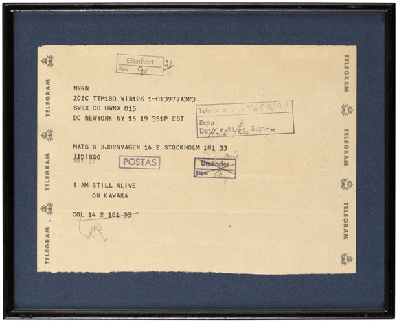 I am still alive by On Kawara on artnet I am still alive by On Kawara on artnet