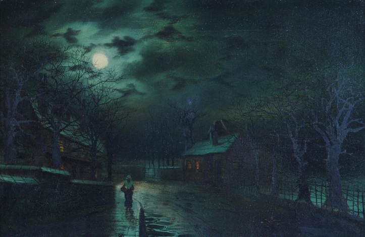 Moonlit Street Scene With Figure By Walter Linsley Meegan On Artnet Moonlit Street Scene With Figure By Walter Linsley Meegan On Artnet